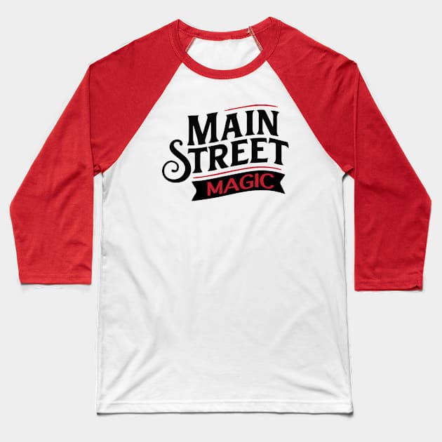 Main Street Magic Old School Logo Baseball T-Shirt by Main Street Magic